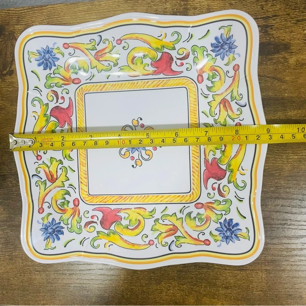 Sur La Table Floreal Melamine Dinnerware 2 Bowls & Single 9” Luncheon Plate